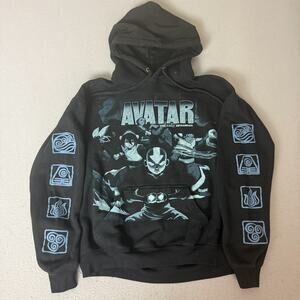 Avatar The Last Airbender Hoodie Adult Medium Black Blue Graphic Pullover